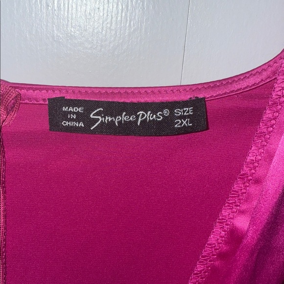 Vibrant Pink Satin Dress - Picture 3 of 5